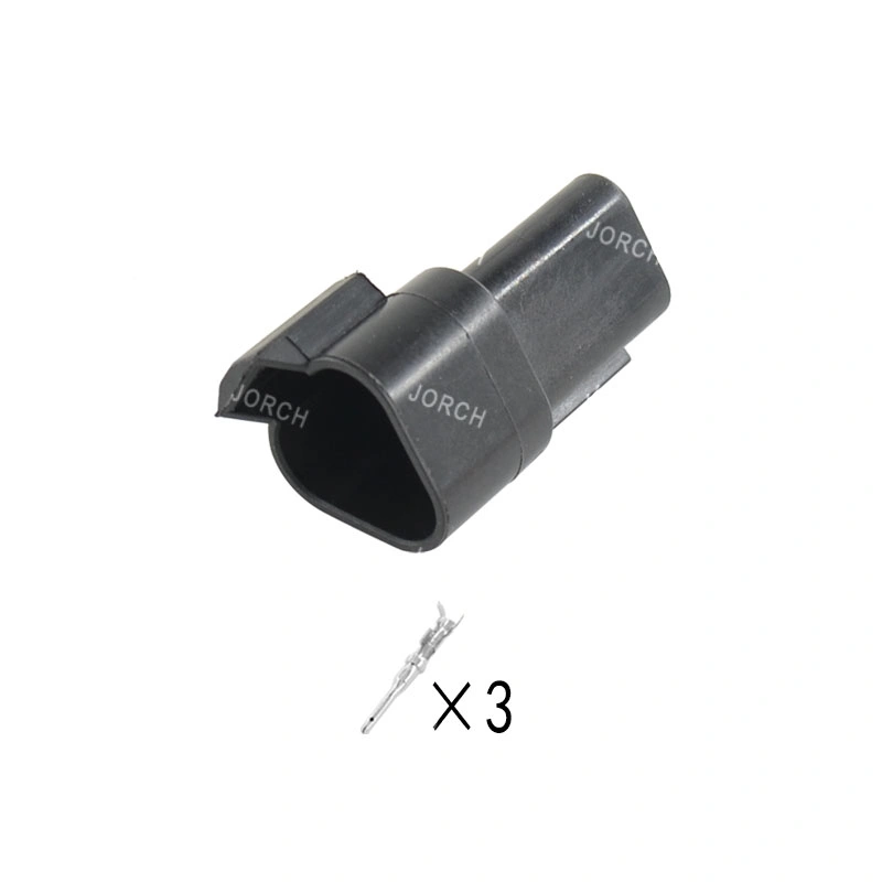 3 Pin Female and Male Black Electrical Deutsch Dt Series Connector Waterproof Automotive Wire Splice Dt06-3s Dt04-3p