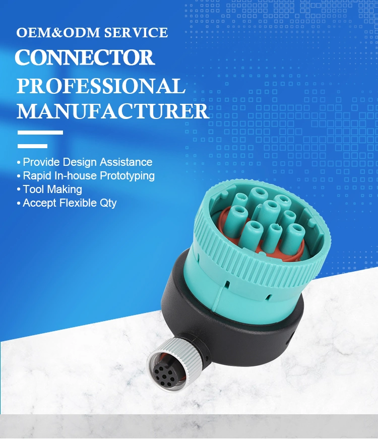 Deutsch 9 Pin Male to M12 8pin Female Connector for J1939 Cable