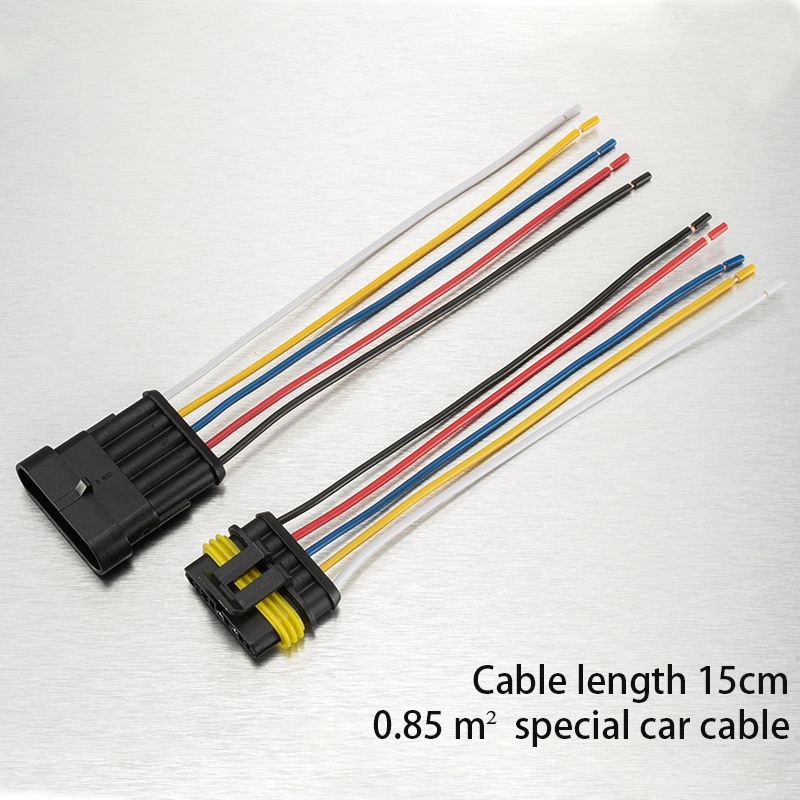 Meishuo Qvp1.5 Series 5pin/6pin Wire Harness Car Waterproof Connectors Male Female Plug with Wire 15cm for Air Tank