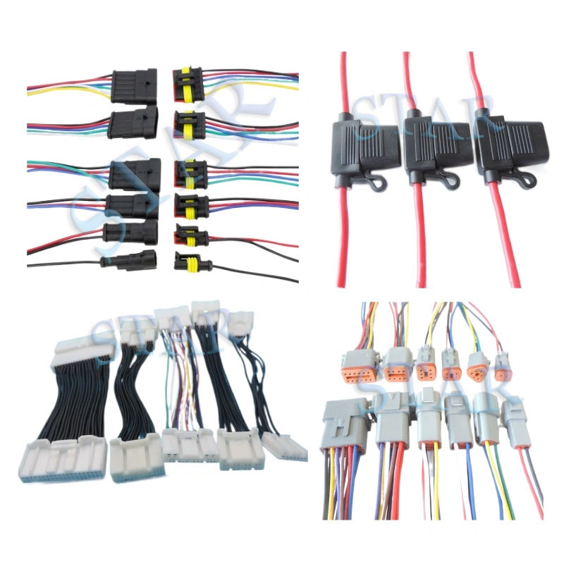 Car Deutsch 12 Pin Connector Electric Light Wire Harness to Molex 5557 Socket Plug Wire Harness with 18 20 22 AWG Connectors