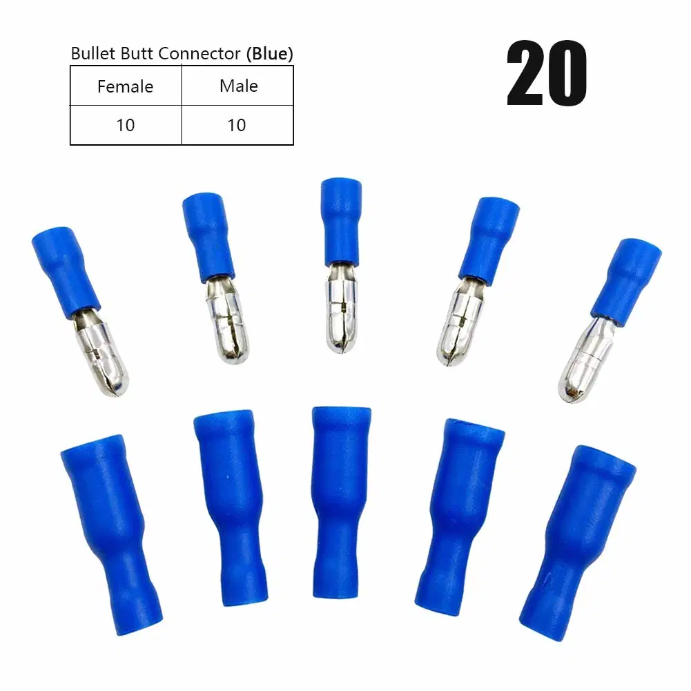 Factory Supply 100 PCS Insulated Electrical Bullet Connectors Kit - Electrical Insulated Automotive Wire Crimp Terminals