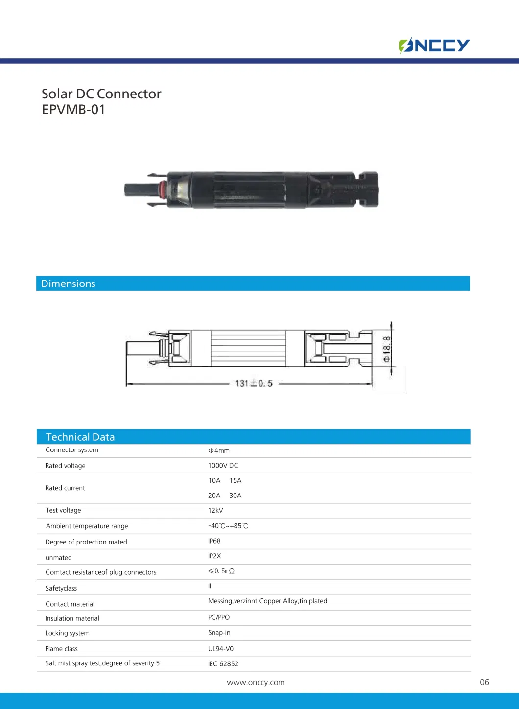 DC Solar Mc4 Connector PV-Ltn4 30A-50A