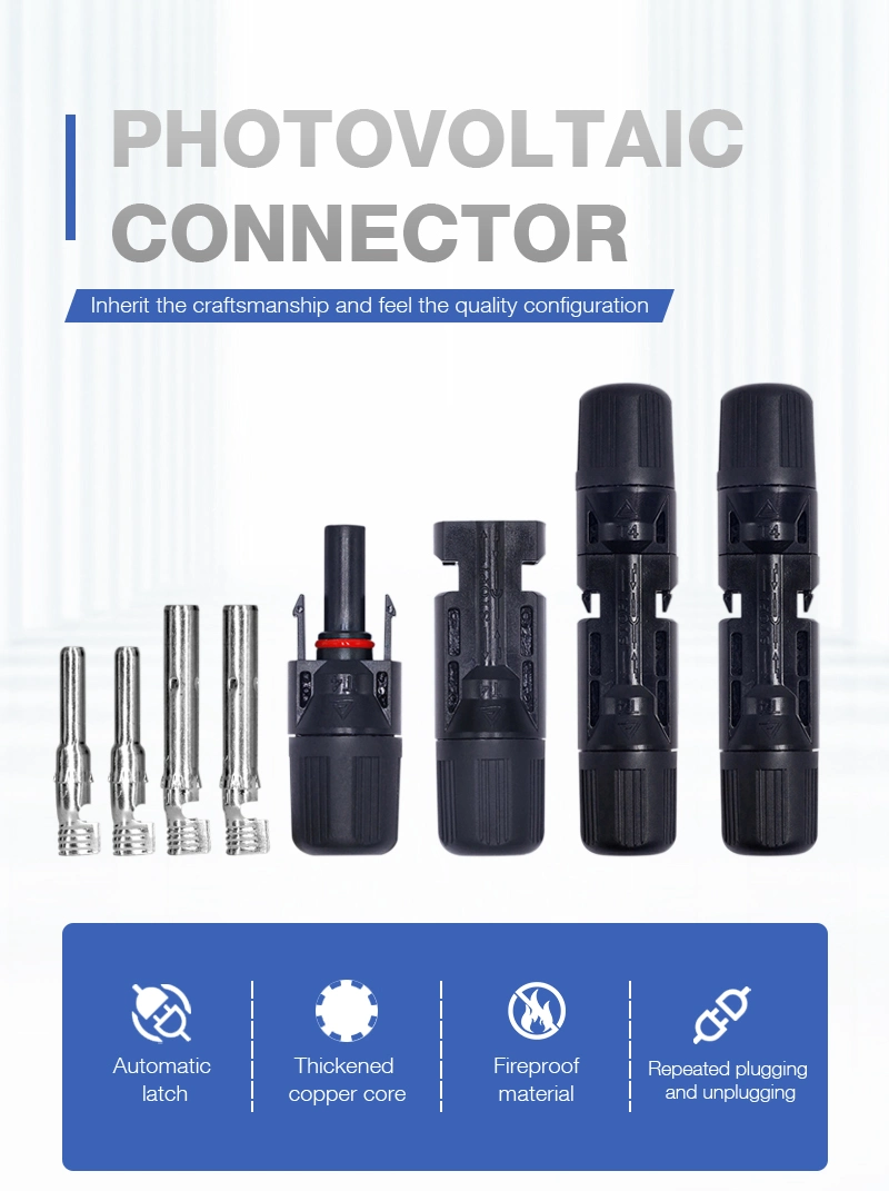 PV Solar Connector with Male Female Wire Connector for Solar IP67 30A 1000V DC Solar PV Cable Connector