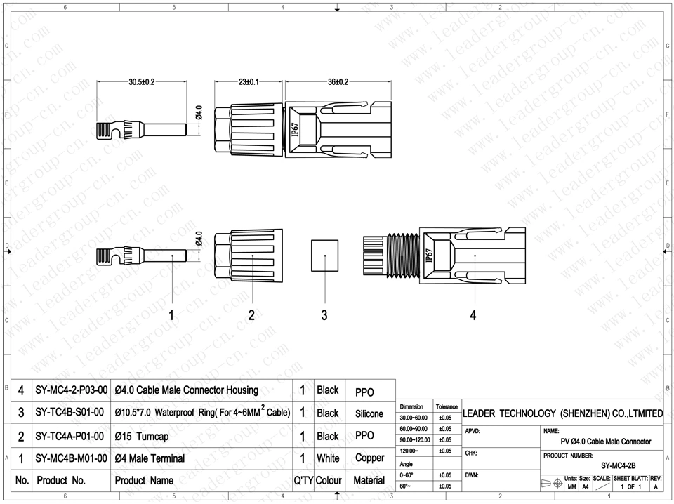 TUV Double Seal Ring Mc4 Solar PV Connector Solar Panel