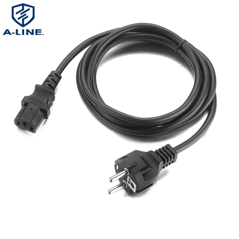 VDE Approval European 3pins Power Plug with Braided Wire