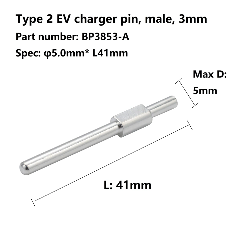 Custom IEC 62196 Type 2 EV Charger Terminals 16A 32A EV Connector Plug for Electric Car Charging