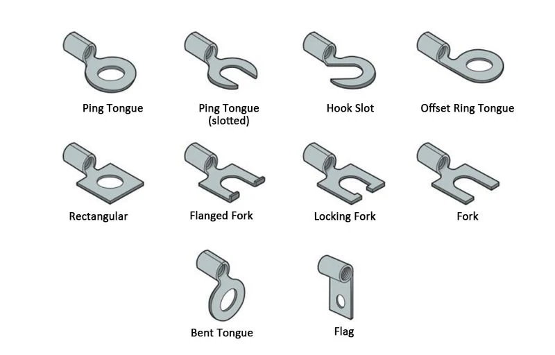 Metal Lugs Electric Crimp Terminal Customized Cable Lugs and Connectors Stamping Parts Non-Insulated Ring Type Pre-Insulated Copper Cable Terminal Lug