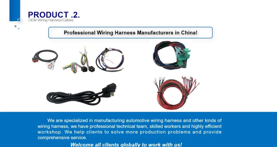 Professional Automotive Wiring Harness Manufacturer 150mm Multi Pins Vehicle Connection Insulation Wire Terminal Wire 7 Connectors