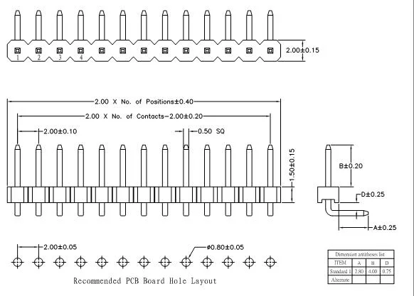 1.27mm 2.0mm 2.54mm Pitch DIP Type Socket Terminal Single Row 8 Pins Connector Pin Header