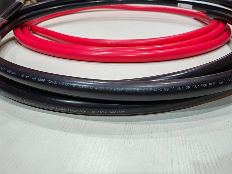 UL cUL CSA TUV DC Battery Connection PV Solar Cable 1500V 2000V 10 Guage Red and Black
