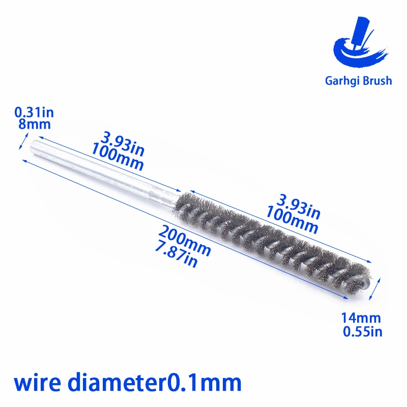 14mm Industrial Twisted Wire Tube Brush, for Paint/ Rust Removal