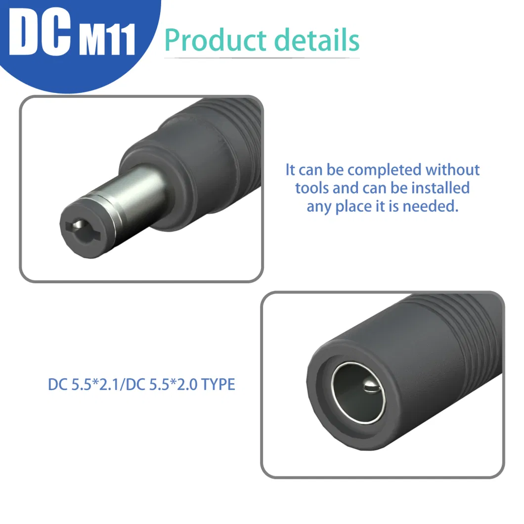 China Supplier Aohua Sales IP65 Signal Power connector Quick Male Female DC Plug/Jack/Receptacle with Cable M11 2pin DC 5.5*2.1/2.5mm for Car Charger