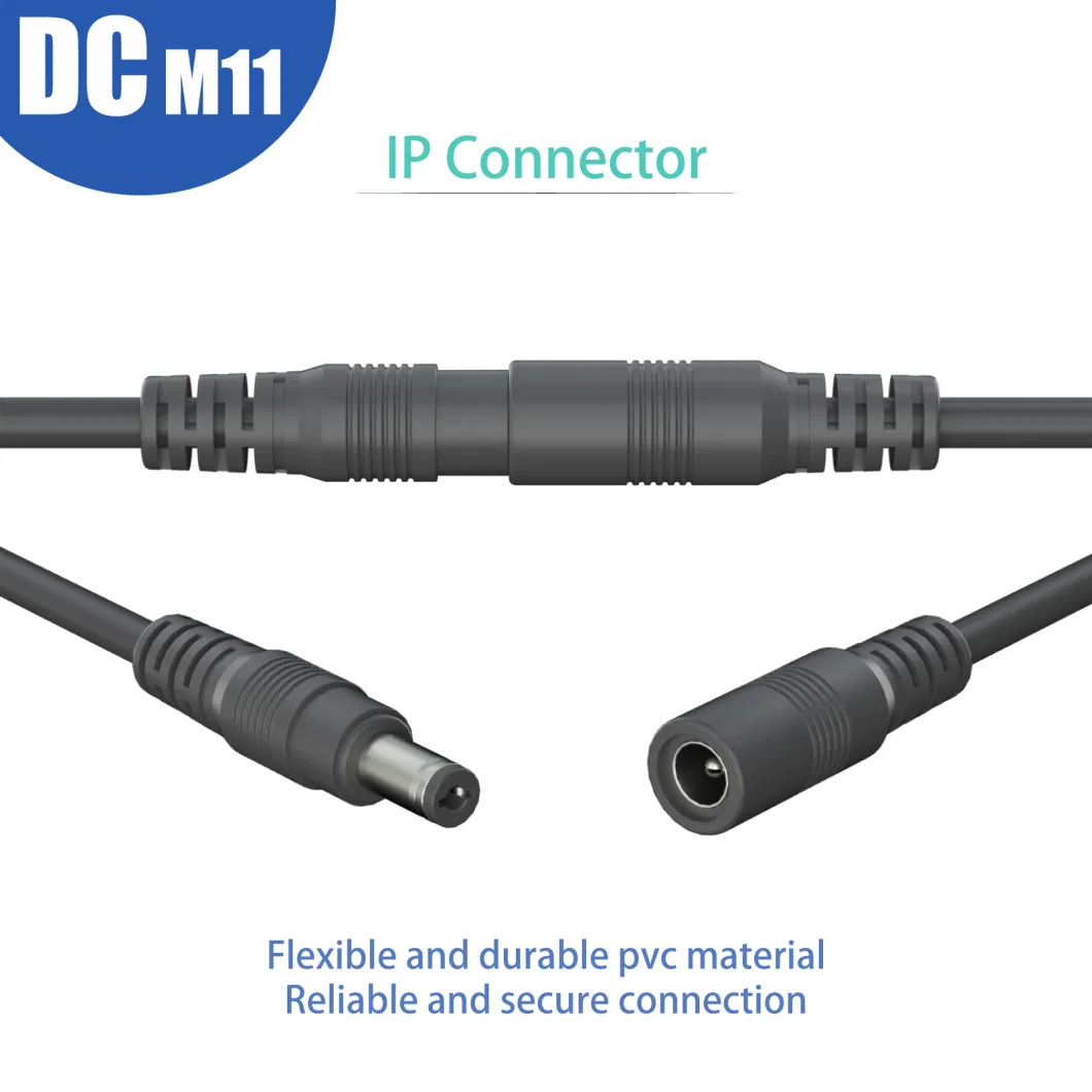 Aohua Connector Manufacturer Sales 1in to 3 out Y Type DC Extension Cable M11 2 Pin 5.5*2.1/5.5*2.5 mm for Vehicle Electronics