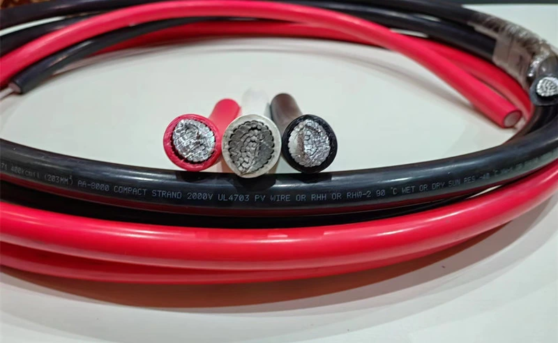 UL cUL CSA TUV DC Battery Connection PV Solar Cable 1500V 2000V 10 Guage Red and Black