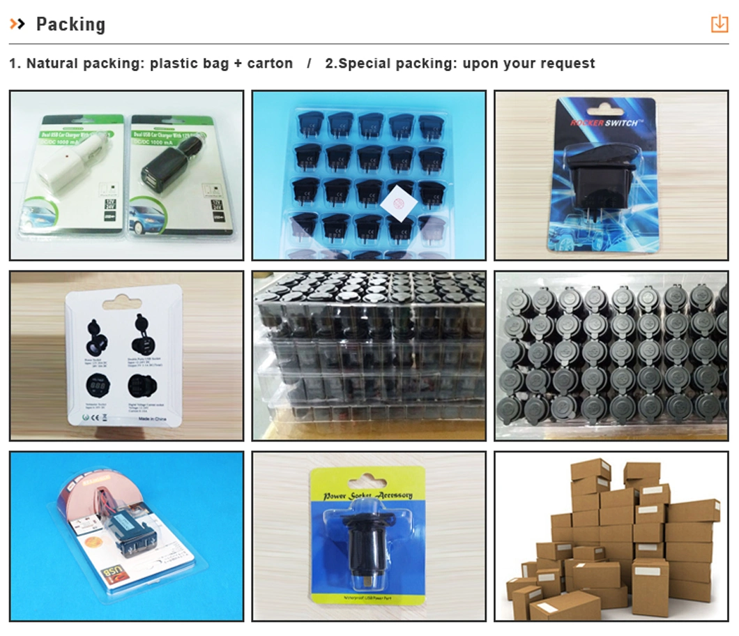 Whole Sale Rocker Switches Symbol Marine Panel Brass Plug&Receptacle Socket with Switch 3 Pin Connectors for Boat Car