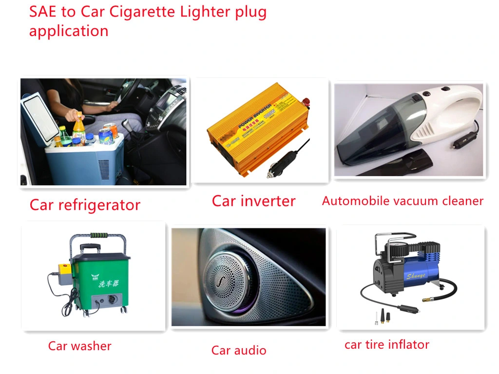 Fused Car Cigarette Lighter Socket with Leads Cigarette Plug 2pin SAE Connector Cable Extension Cable with Cover