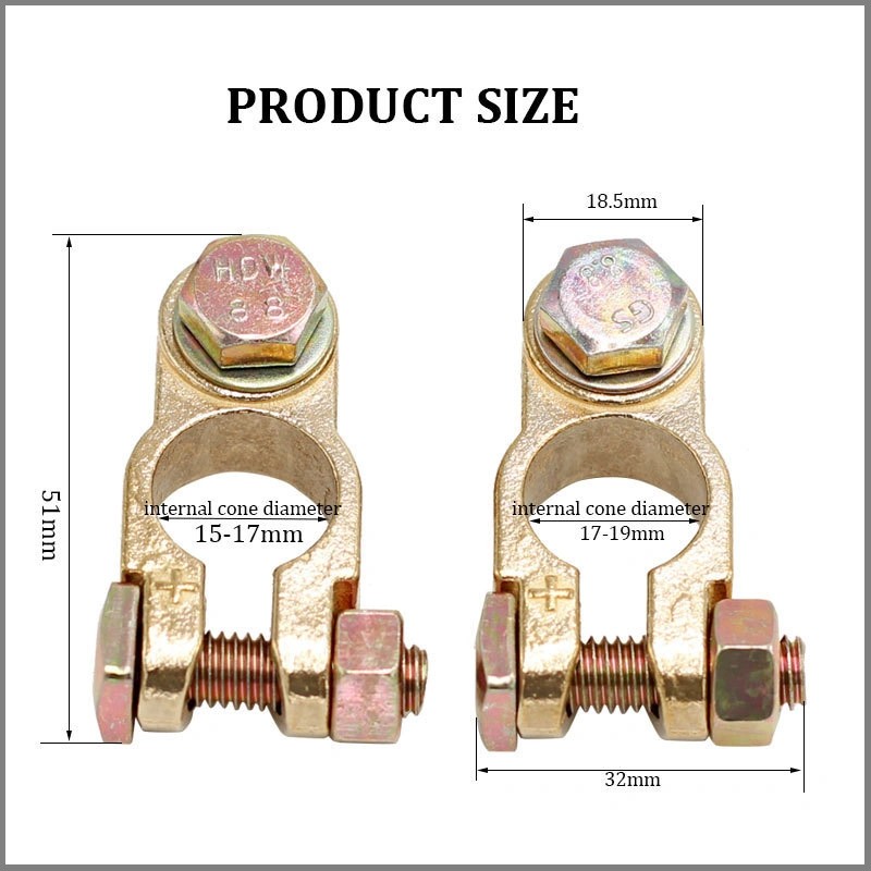 Top Post Car Battery Cable Terminal Clamp Set Connectors for Truck Boat