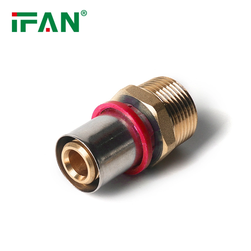 Ifan German Standard Brass Press Fitting for Pex-Al-Pex Pipe Underfloor Heaing Systems