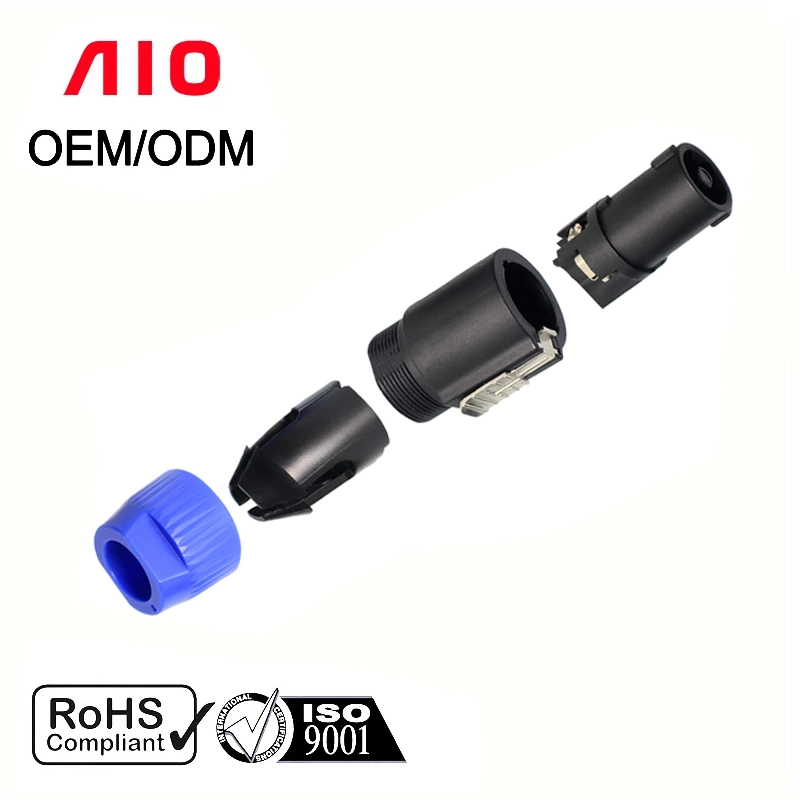 4 Pole Audio Connector Speaker XLR Plug Adapter 1/4&quot; Amplifier Connector with Twist Lock Compatible Nl4FC Nl4fx Nlt4X Nl2FC