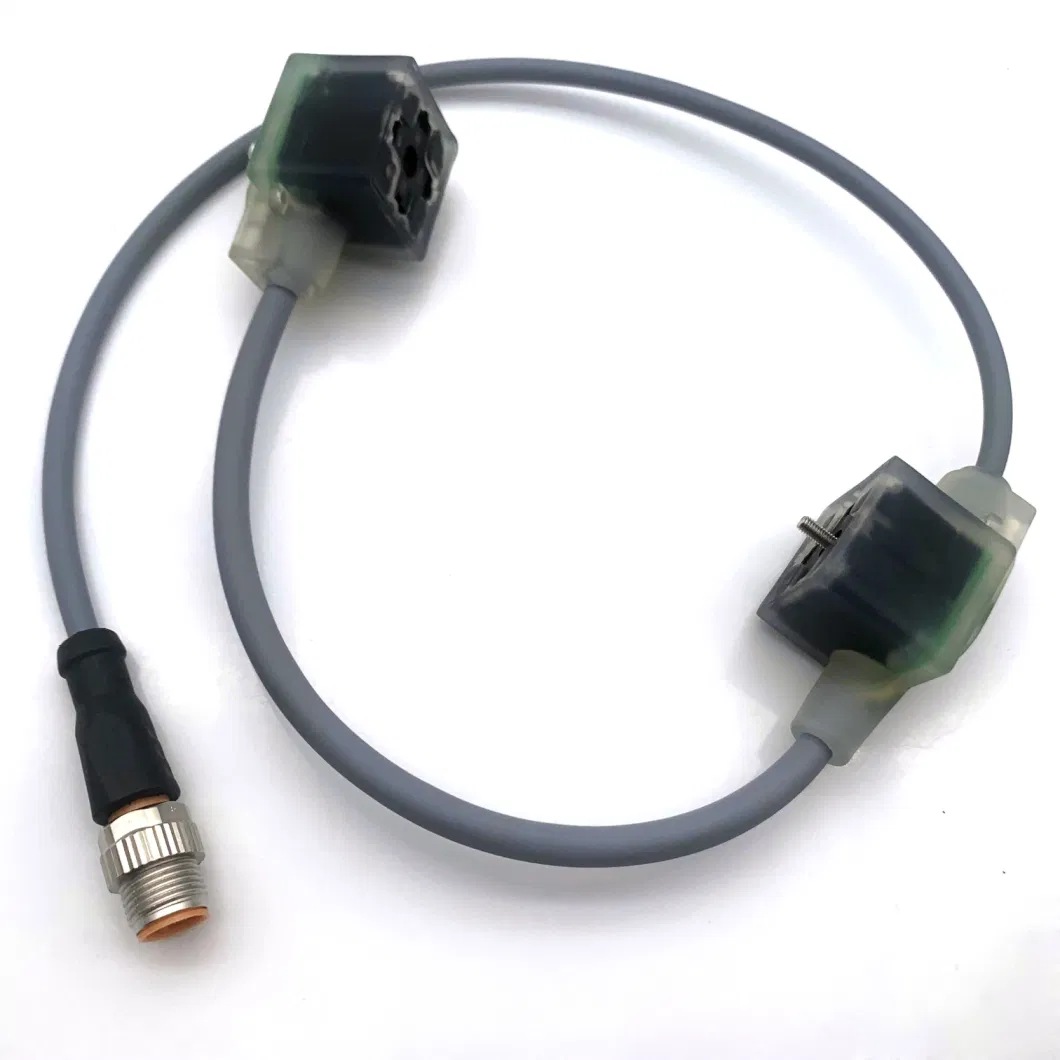 Waterproof Sensor Cable M12 Connector to a/B/C Type Solenoid Valve 2+PE/3+PE Plug