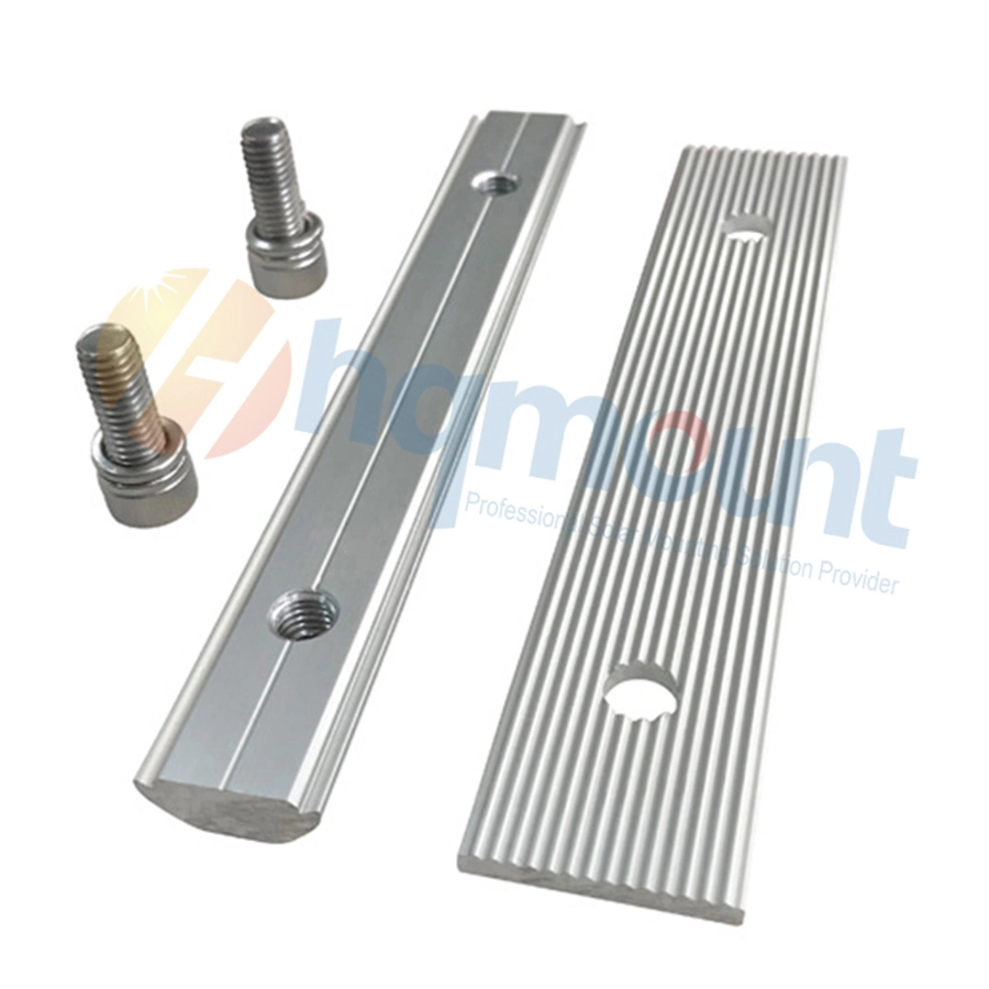 HQ Mount Supplier Aluminum Solar Rail Connector for Solar Ground Bracket