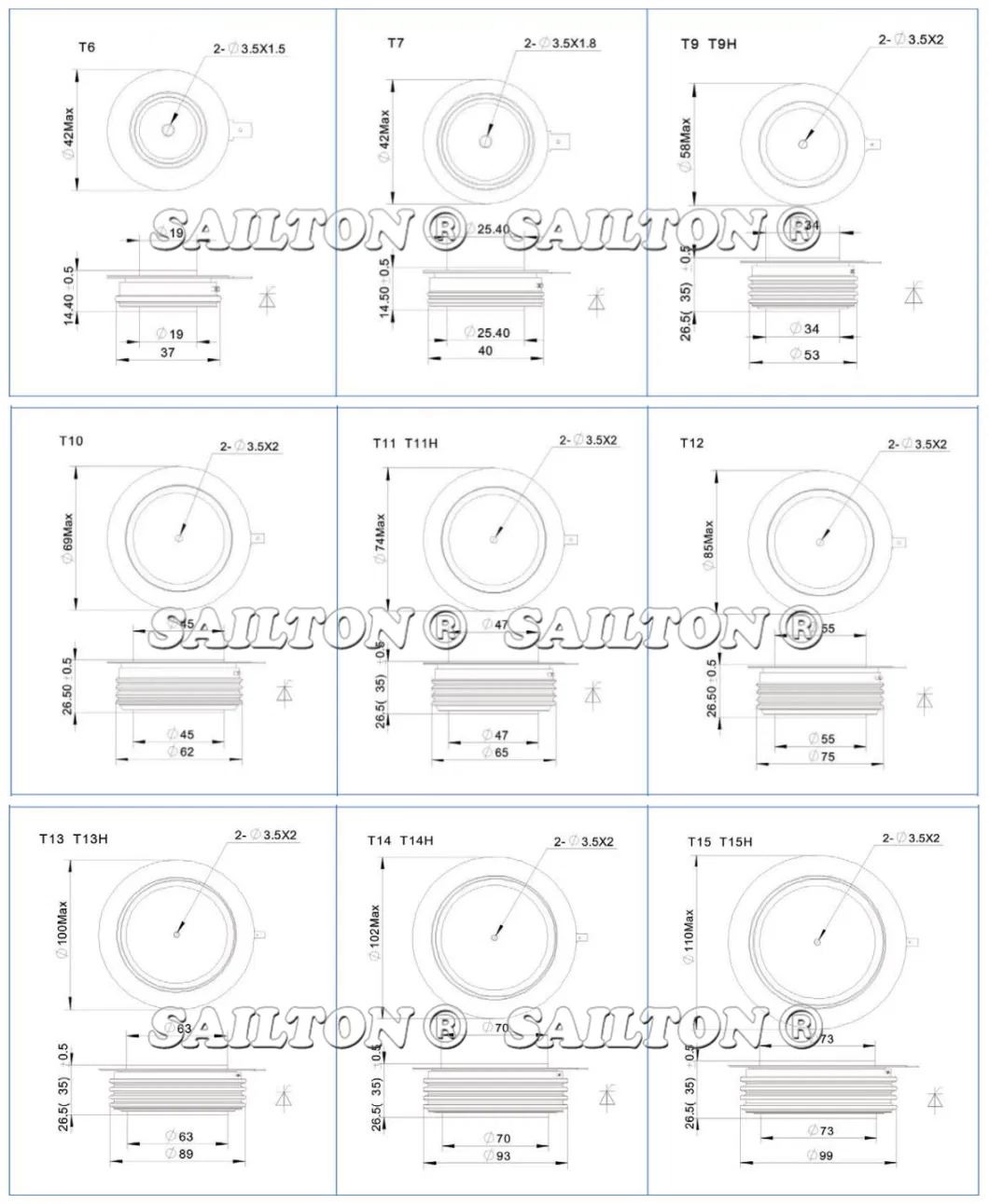 Water Cooler Equipped Heatsink Traction Drive Thyristors Ka Series