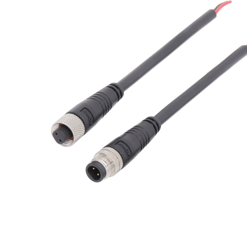 Automotive Car Power Cable Waterproof 2 Pin Electrical M8 Metal Waterproof Connector