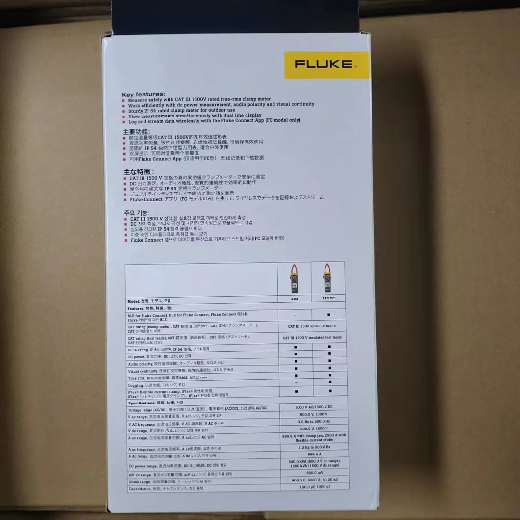 Fluke 393FC True-RMS Clamp Meter with Iflex