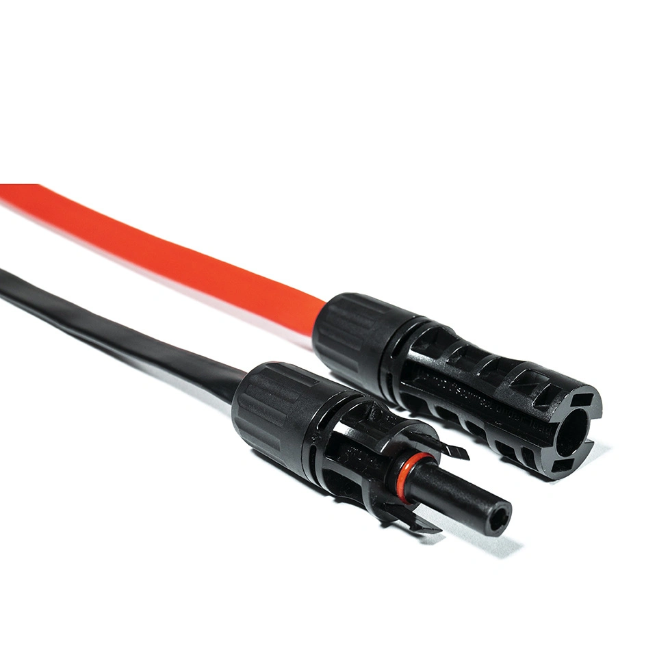 40cm 0.3mm2 Red/Black Flexible Flat Coaxial Solar Cable with 1500V DC Connector Pass Home Car Window Door