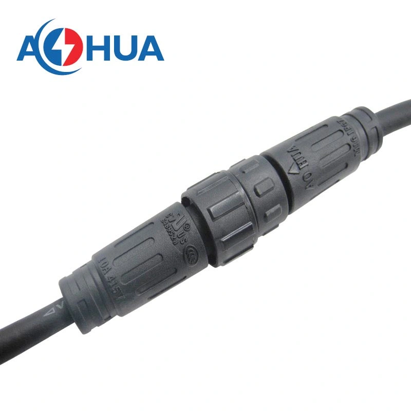 Aohua IP67 Nylon PA66 M16 Circular Male Female Electrical Plug with 1.0mm Sqm Cable 2pin LED Connector for Plant Grow Light