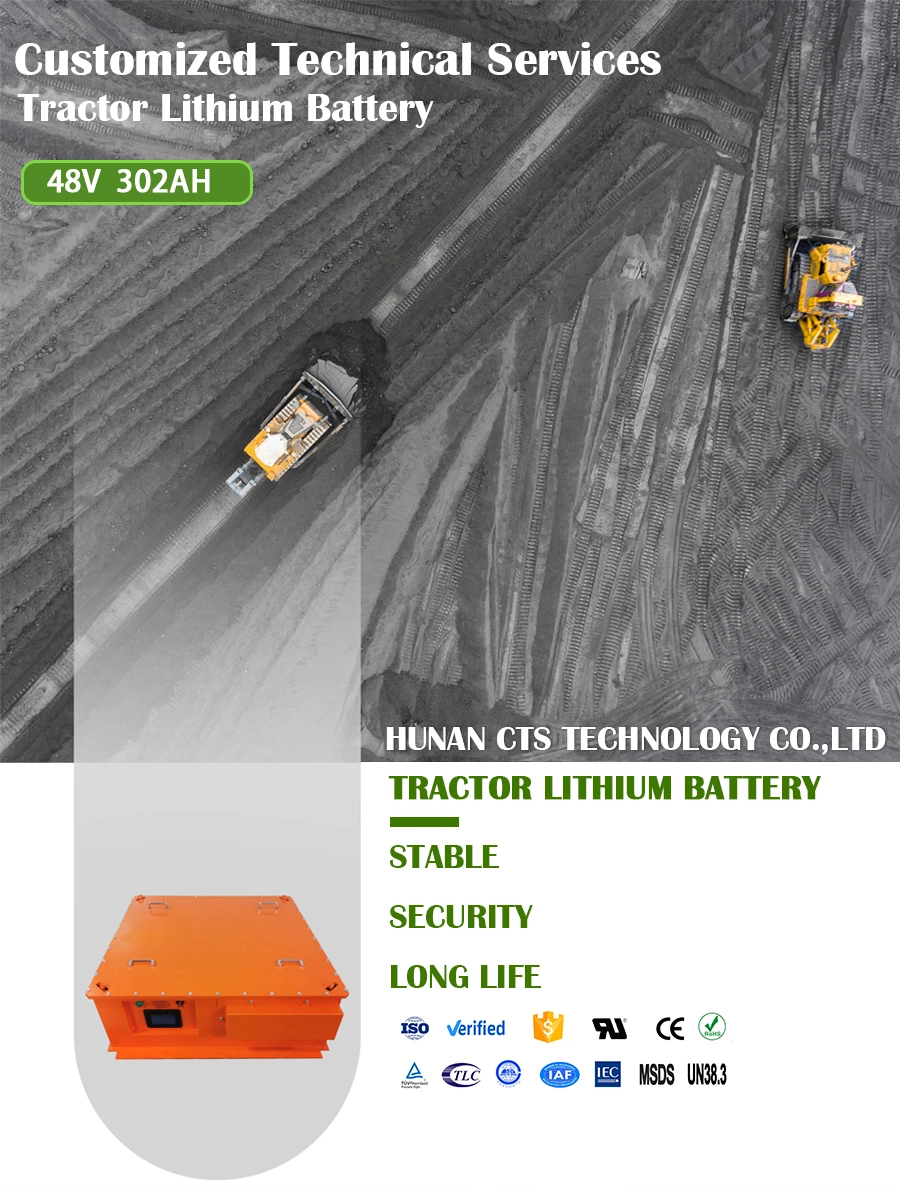 Cts ODM IP65 48V 300ah LiFePO4 15kwh Lithium Battery for Electric Forklift/Tractor