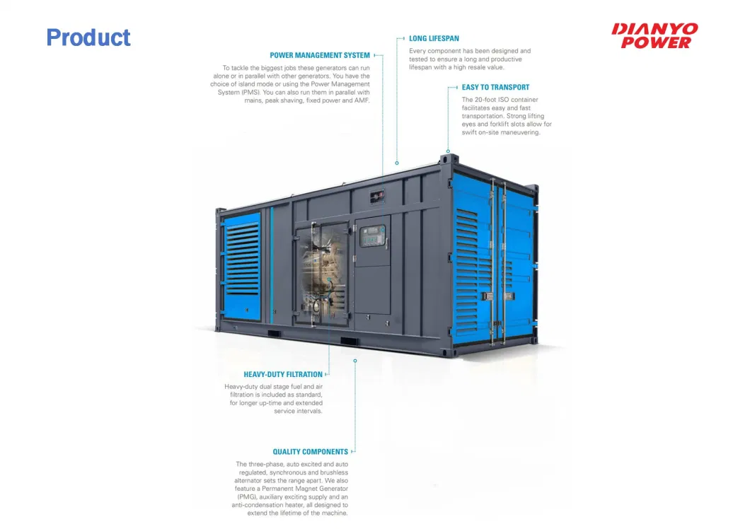 Power Diesel Generator Set: Silent, Yuchai Engine, 750kVA Power Output