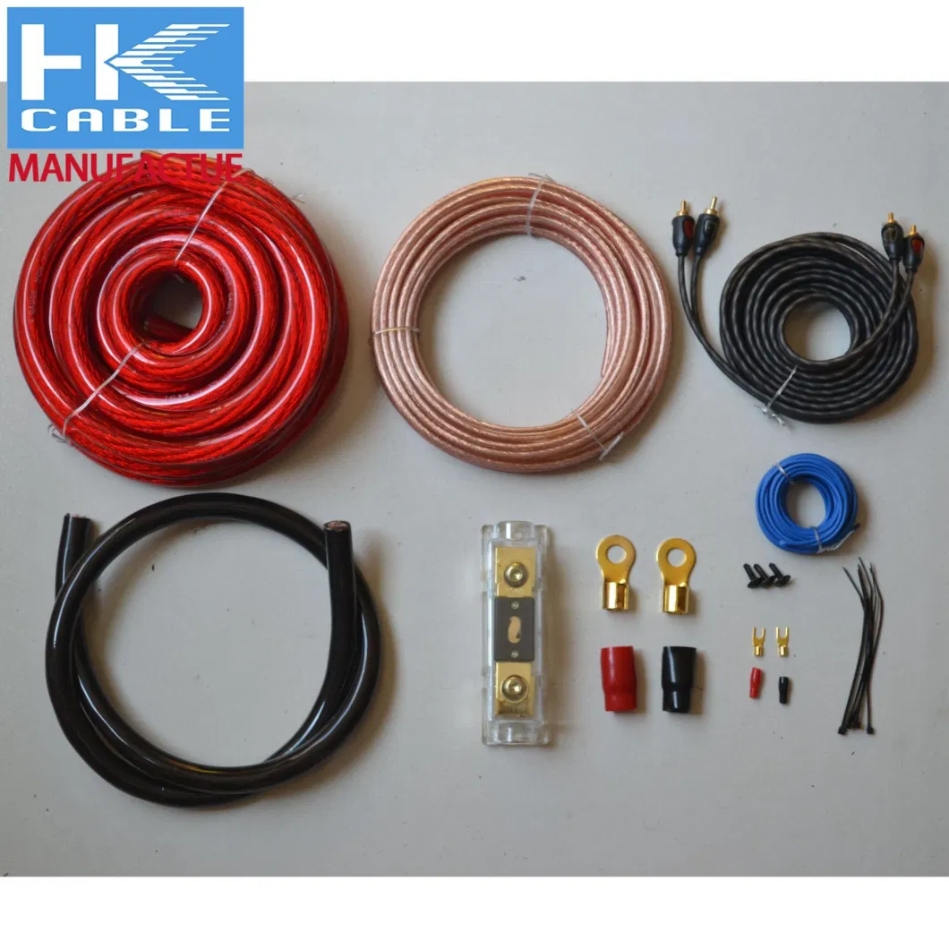 China Factory manufacture 5000W Car Amplifier Installation Wiring Kits for Car Audio Connection Pure Copper