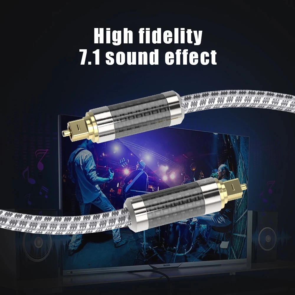 Premium Quality 24K Gold Plated Audio Video Cables OEM ODM Audio Cable 6 Core Fiber Optic Cable Toslink Plug to Toslink Plug