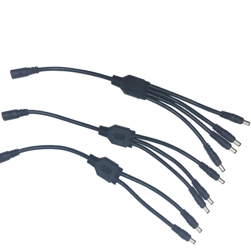 Aohua Connector Manufacturer Sales 1in to 3 out Y Type DC Extension Cable M11 2 Pin 5.5*2.1/5.5*2.5 mm for Vehicle Electronics