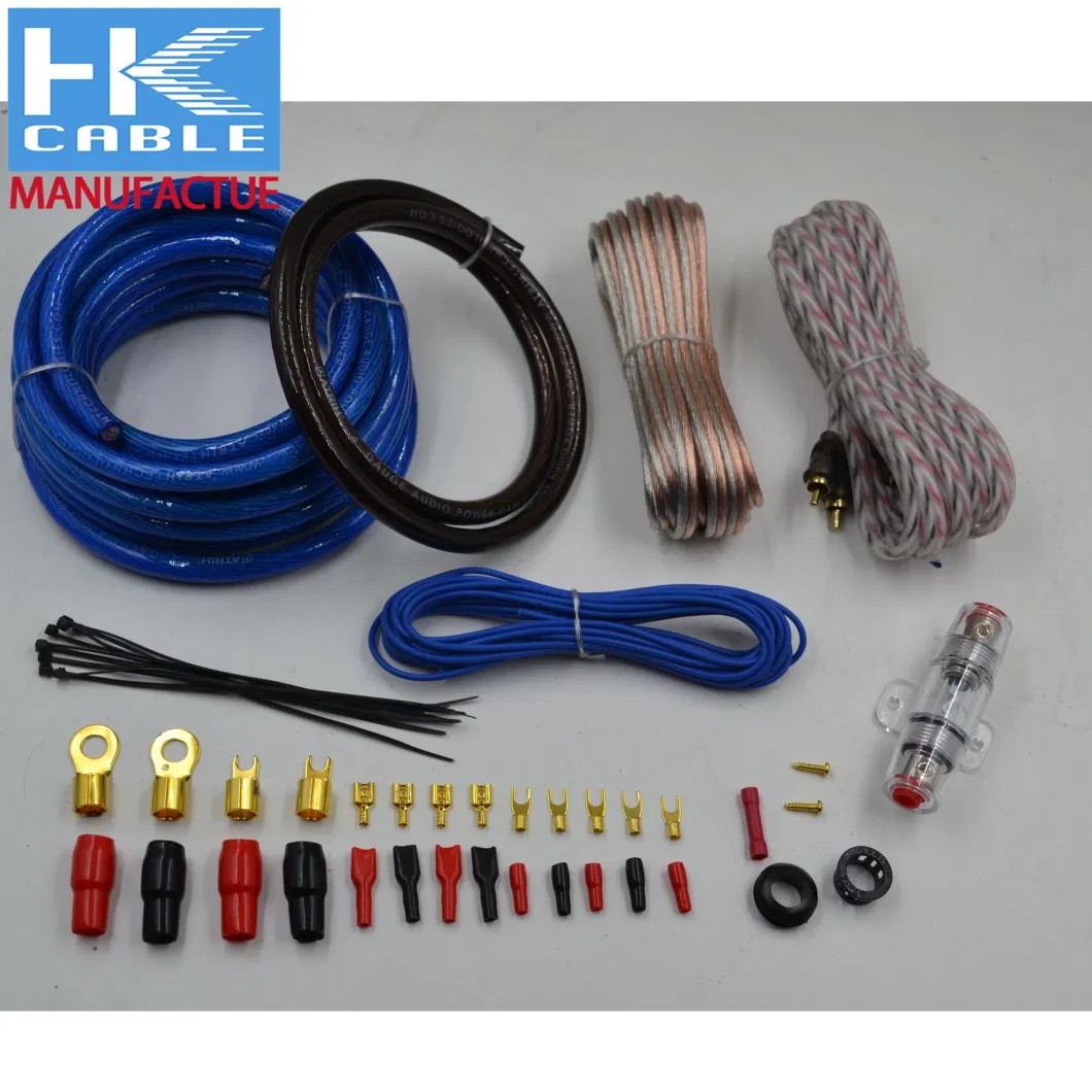 China Factory manufacture 5000W Car Amplifier Installation Wiring Kits for Car Audio Connection Pure Copper