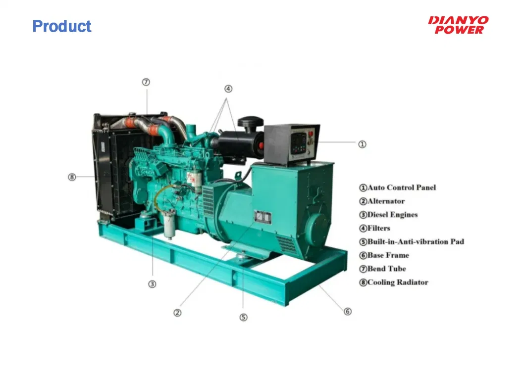Powerful Diesel Generator Set: Silent, Cummins/Yuchai Engine, 375kVA Power