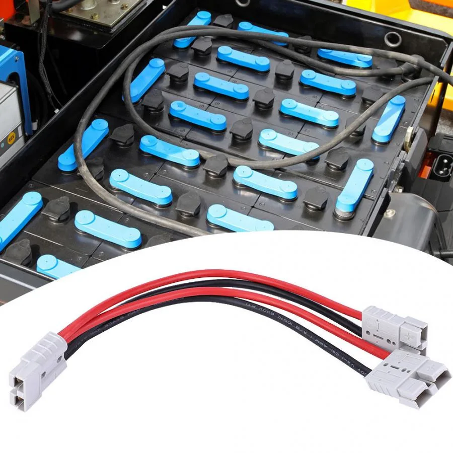 Single Double Pole 50A 55A 75A 600V High Current Plug Forklift Charging Power Cord Plug Harness Charging Power Cord New Energy Battery Connection Cable