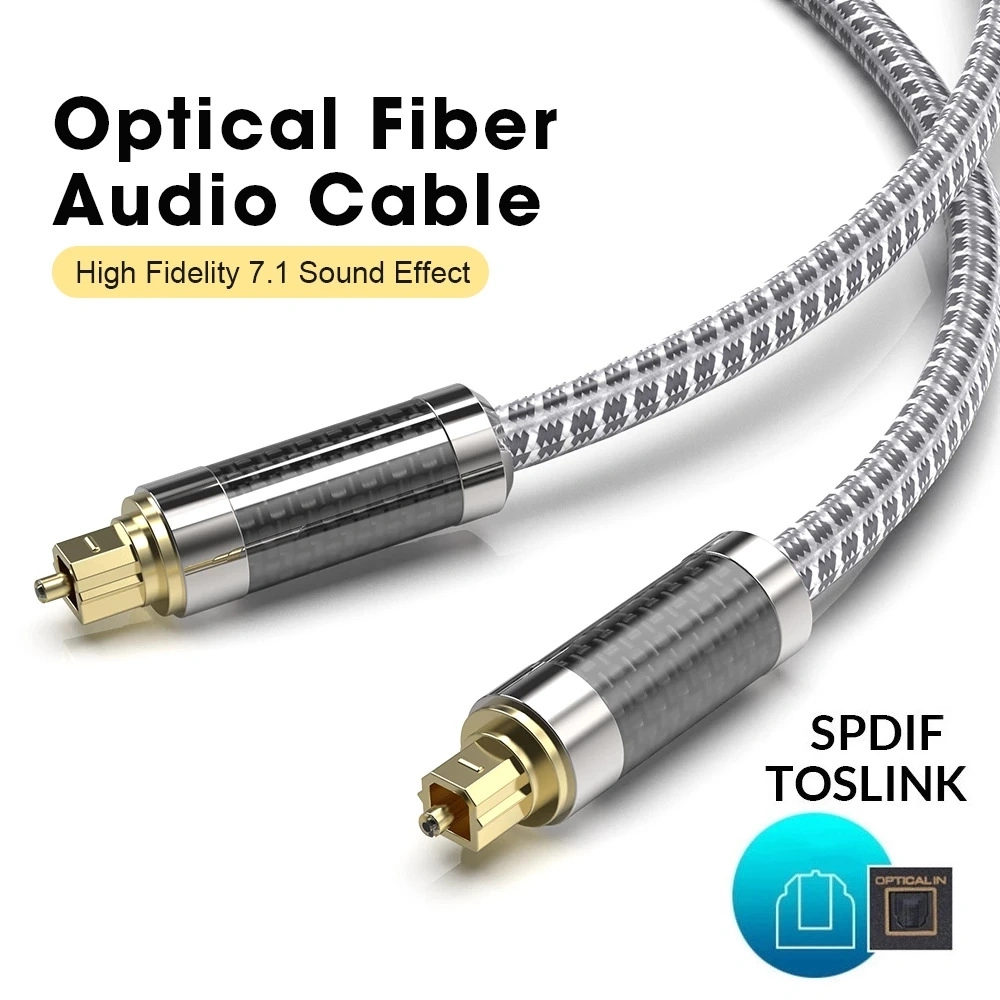 Premium Quality 24K Gold Plated Audio Video Cables OEM ODM Audio Cable 6 Core Fiber Optic Cable Toslink Plug to Toslink Plug