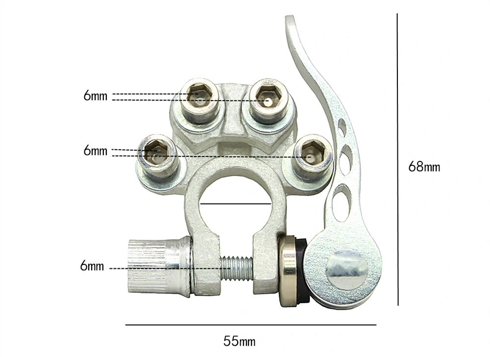 Car Battery Terminal Connector Quick Release Tinned Brass Cell Connectors Perforated Wiring Clamp