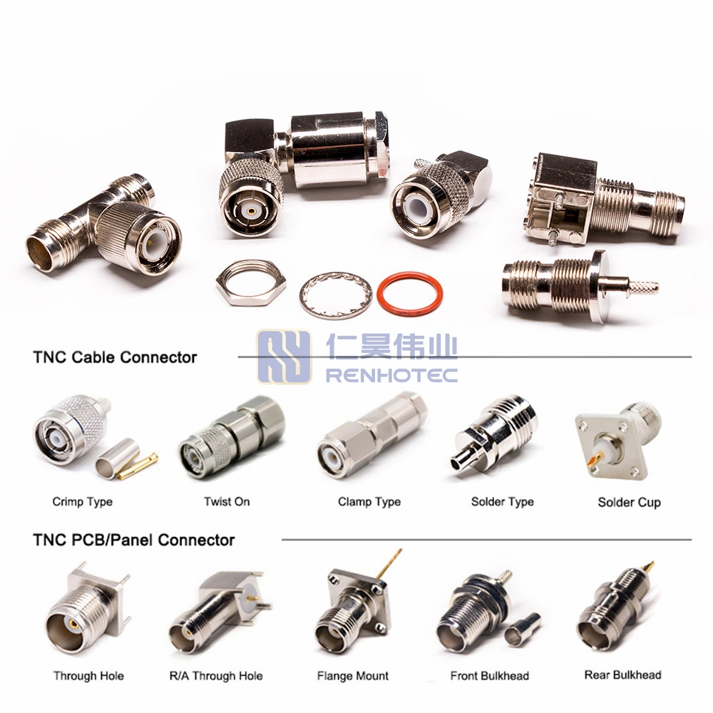 RF Coaxial 50 Ohm TNC Female Socket Connector Straight Type for PCB Through Hole DIP Type