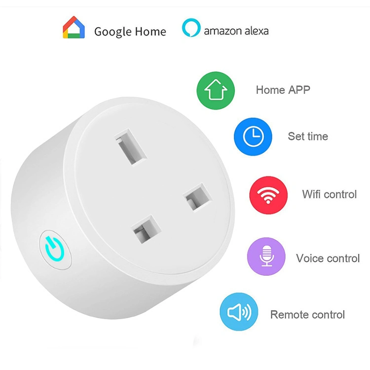 Alexa Google WiFi Smart Plug 16A Multiple Power Socket Power Statistics WiFi Remote Control AC 100~240V IEC Standard White