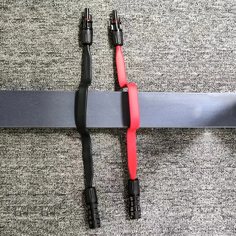 40cm 0.3mm2 Red/Black Flexible Flat Coaxial Solar Cable with 1500V DC Connector Pass Home Car Window Door