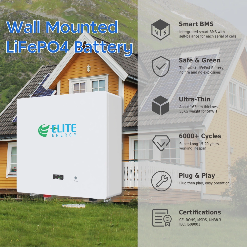 Household Lithium 48V 51.2V 300ah LiFePO4 15kwh off-Grid Wall Mounted Battery Power Solar Home Energy Storage 30kwh 45kwh