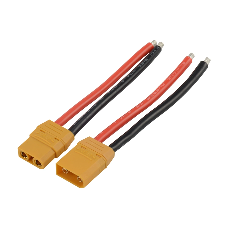 High Current 45A Xt90 Battery Connector with Cable 24K Gold Plated Banana Plug Socket Female Male Connectors for RC Car ESC Lipo Battery