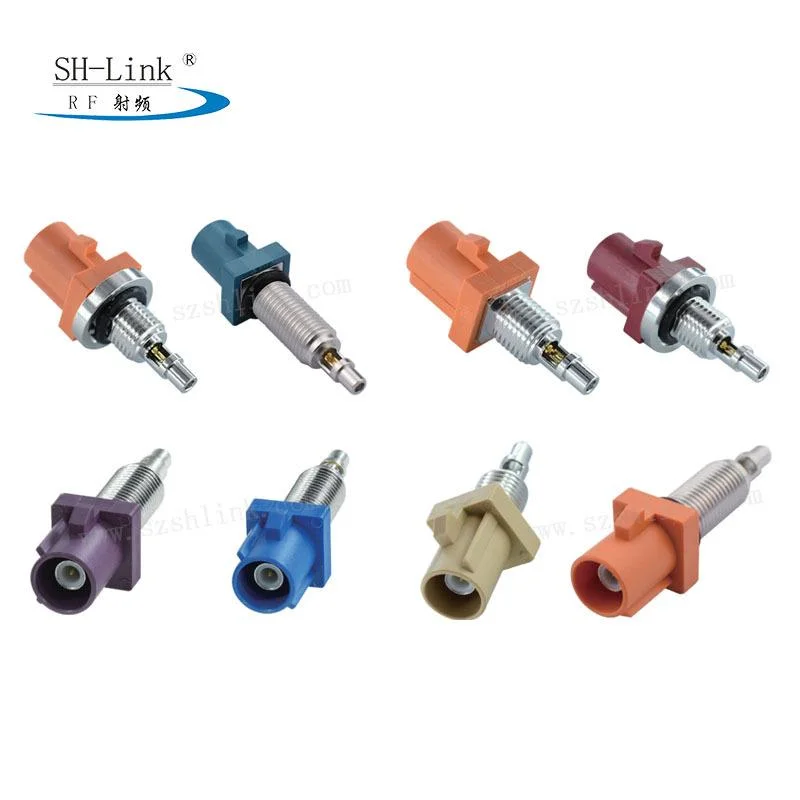 Fakra Automotive Connector Type C Blue Male Connector with Thread Can Be Customized for 1.13