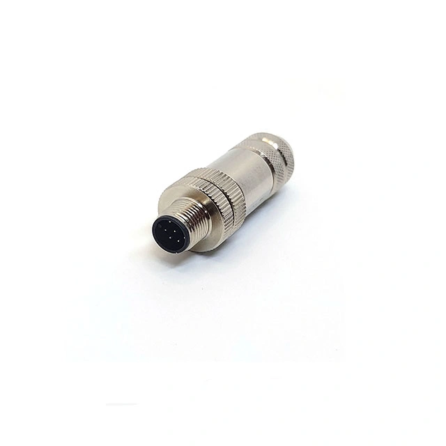 Svlec 60V 2A 8 Pin Metal Straight M12 Connector with Shielding Function for Robot Automation Machine