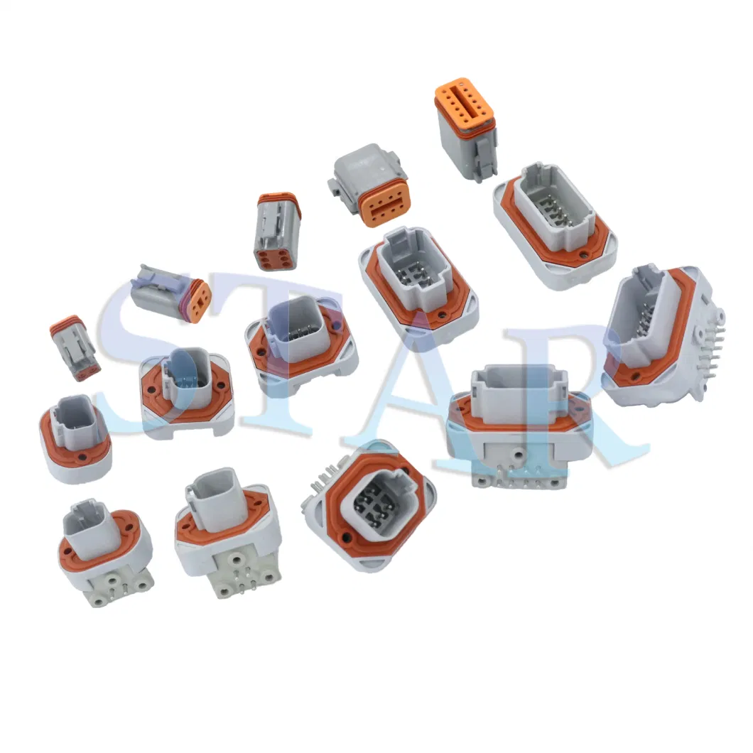 Manufacturer Hot Sale Dt Series Dtm Connector 2/3/4/6/8/12p Deutsch Waterproof Auto Connector Dtm04 Dtm06