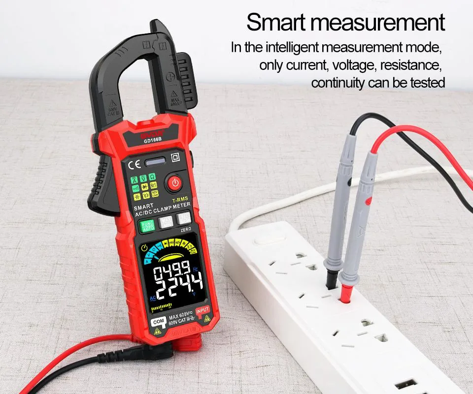 Digital Inrush Clamp Meter 600V 600A True RMS Multimeter AC/DC Current AMP Meter Measures Current Voltage Temperature Capacitance Tester