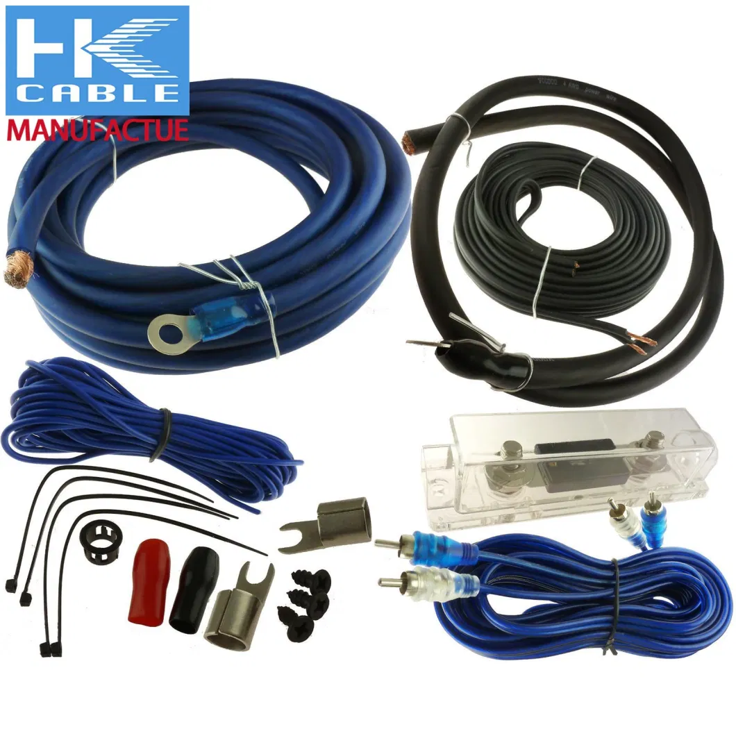 China Factory manufacture 5000W Car Amplifier Installation Wiring Kits for Car Audio Connection Pure Copper